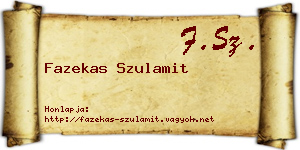 Fazekas Szulamit névjegykártya